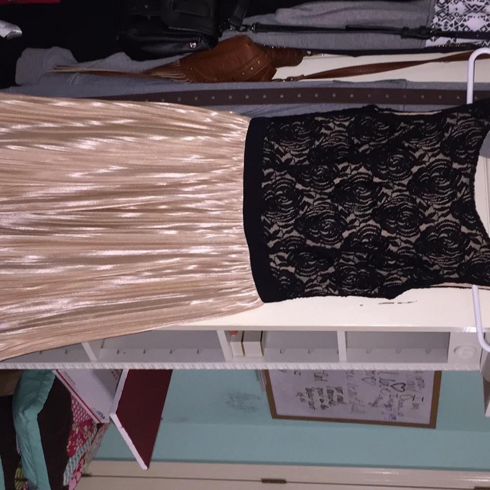 Worn Once Black and Champagne Dress